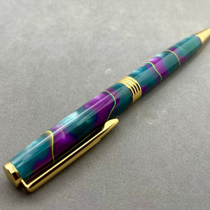 Streamline Resin Pen - Purple & Green Waves