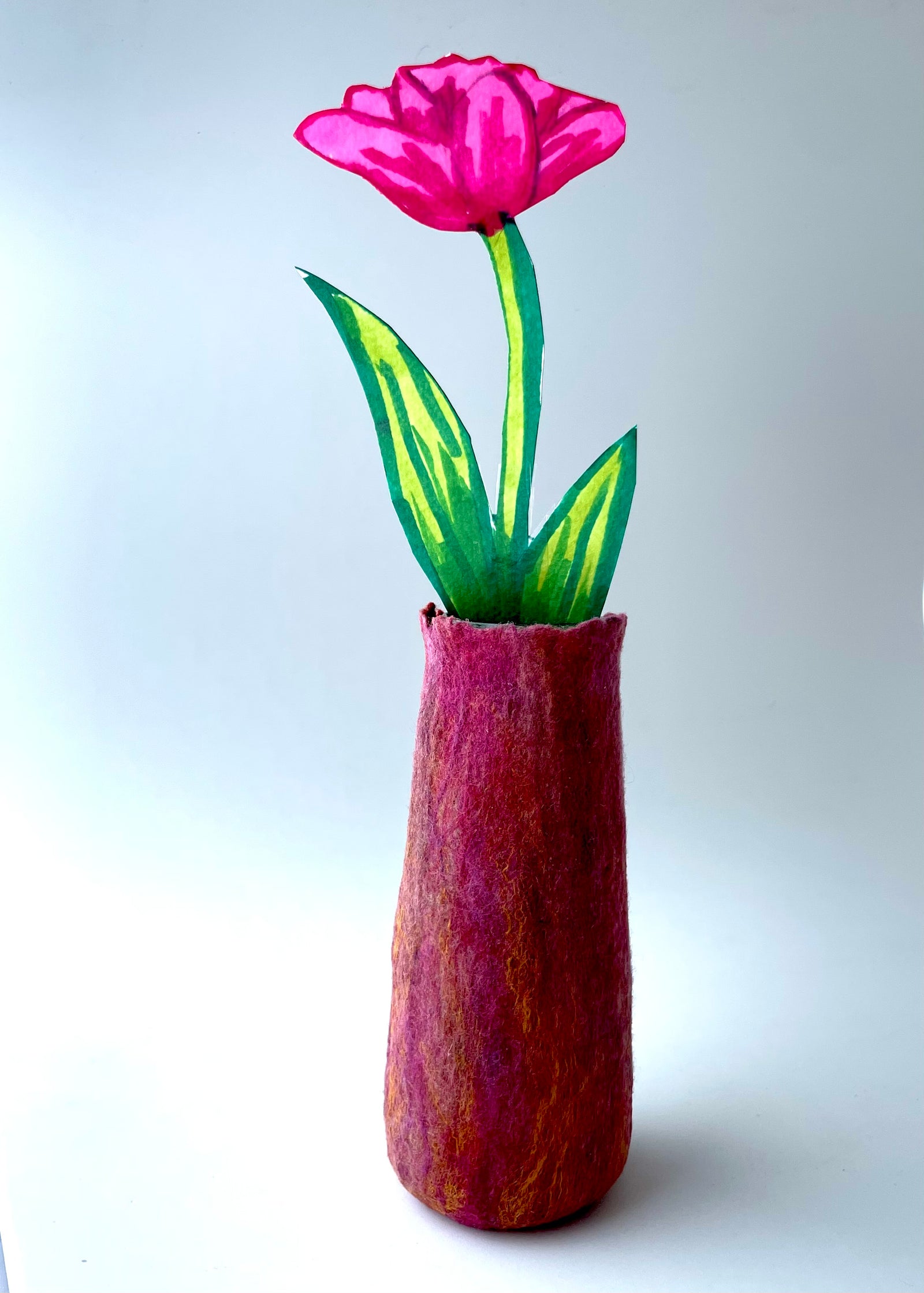 Felted Vase - Burgundy Silk