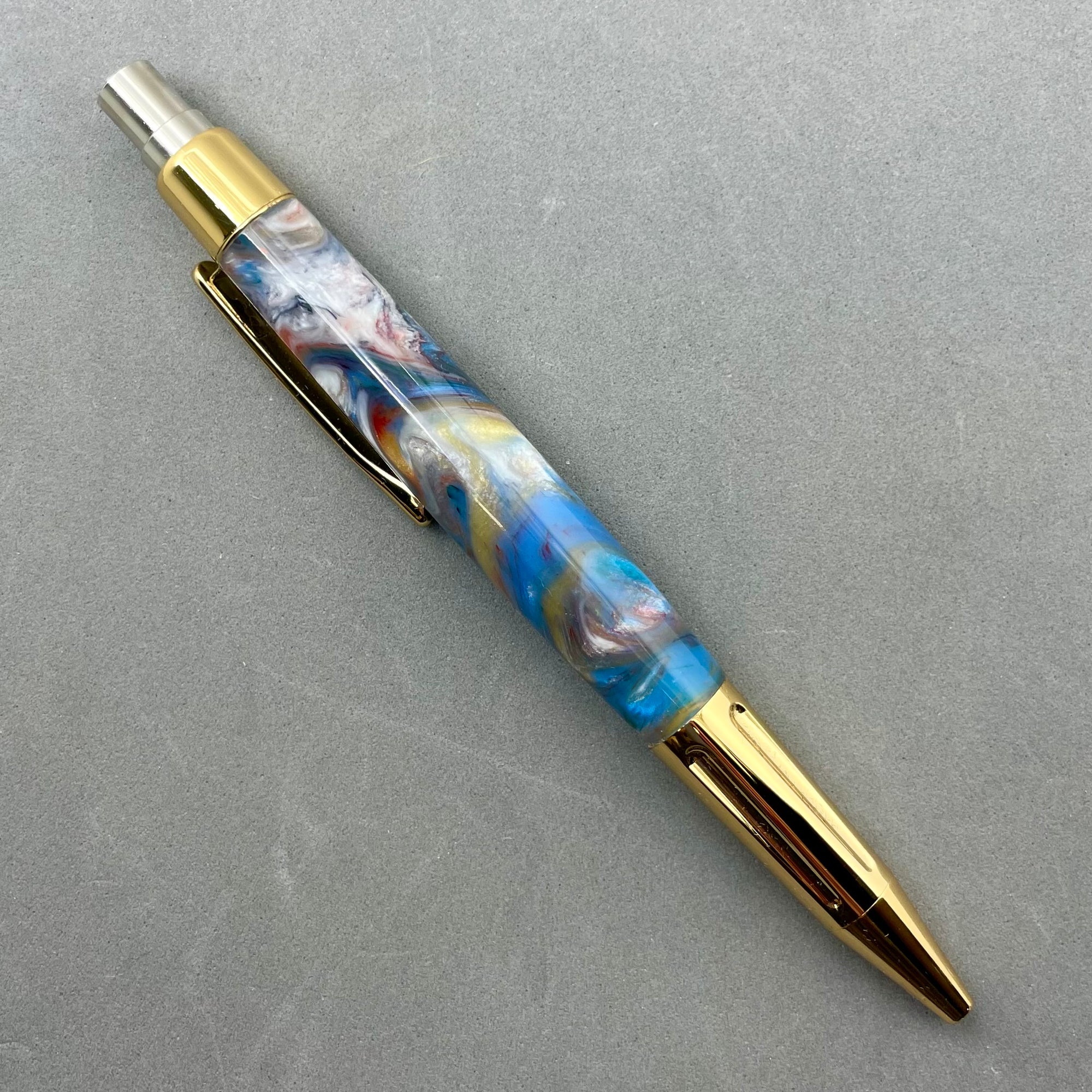 Luxor Marbled Blue Resin Pen