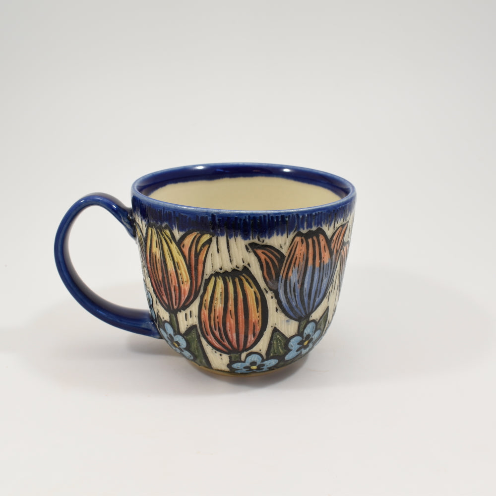 Tulips - Cobalt Teacup