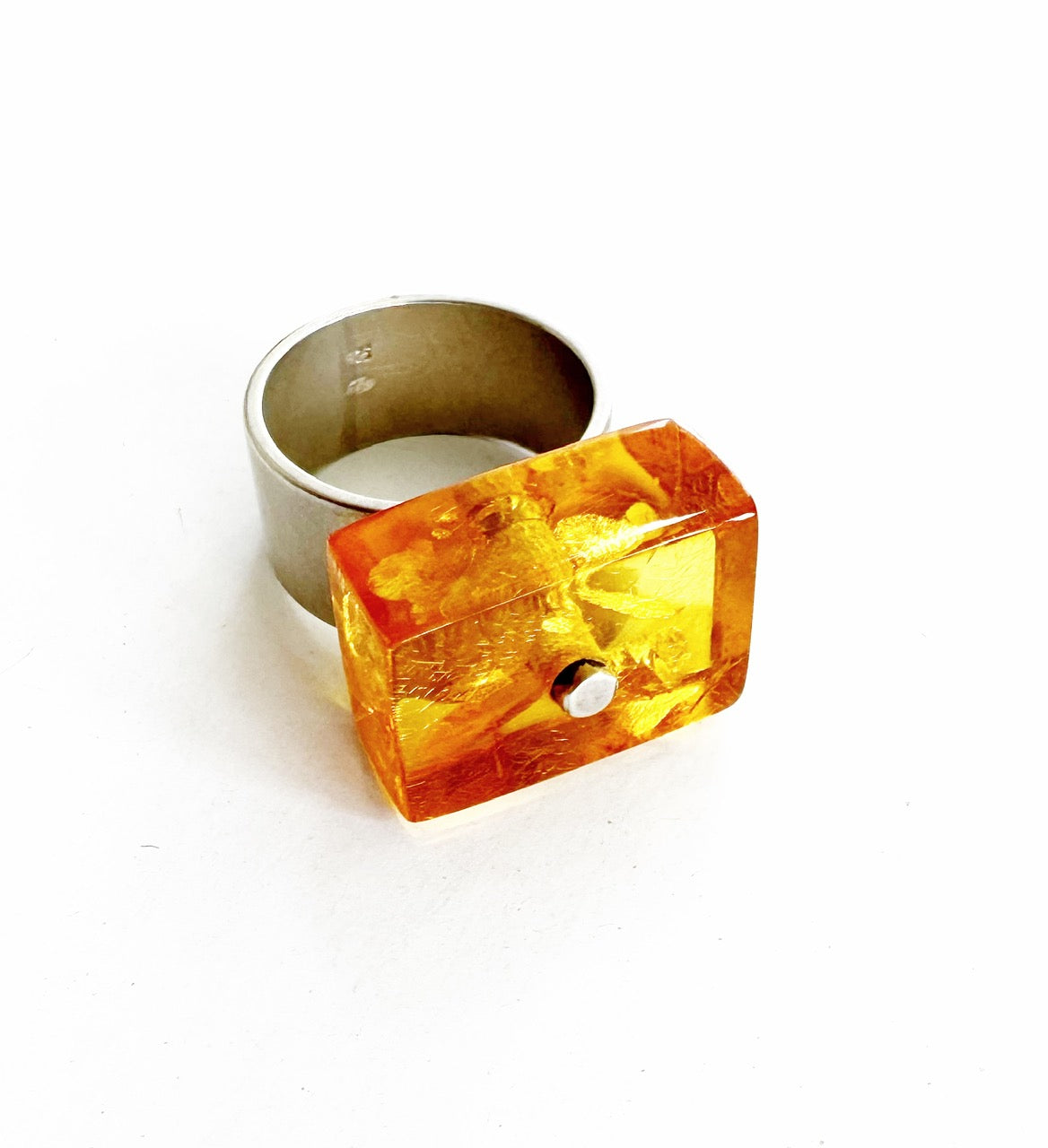 Rectangle Amber Ring
