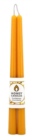 Pair of  Beeswax 12" Taper Candles - Natural