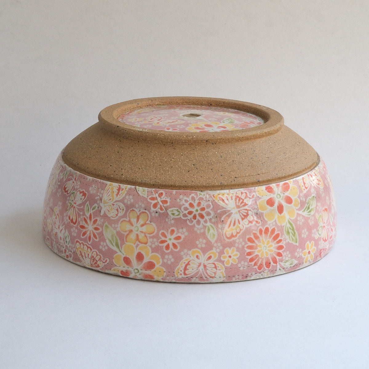 Rustic Comfort Food Bowl - Pink Florals and Butterflies