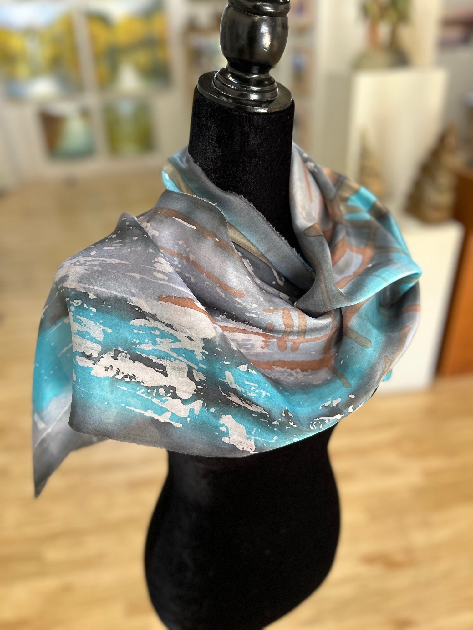 Batik Silk Scarf 11" x 70"