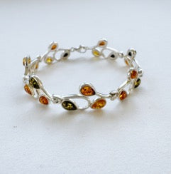 Amber & Silver Bracelet