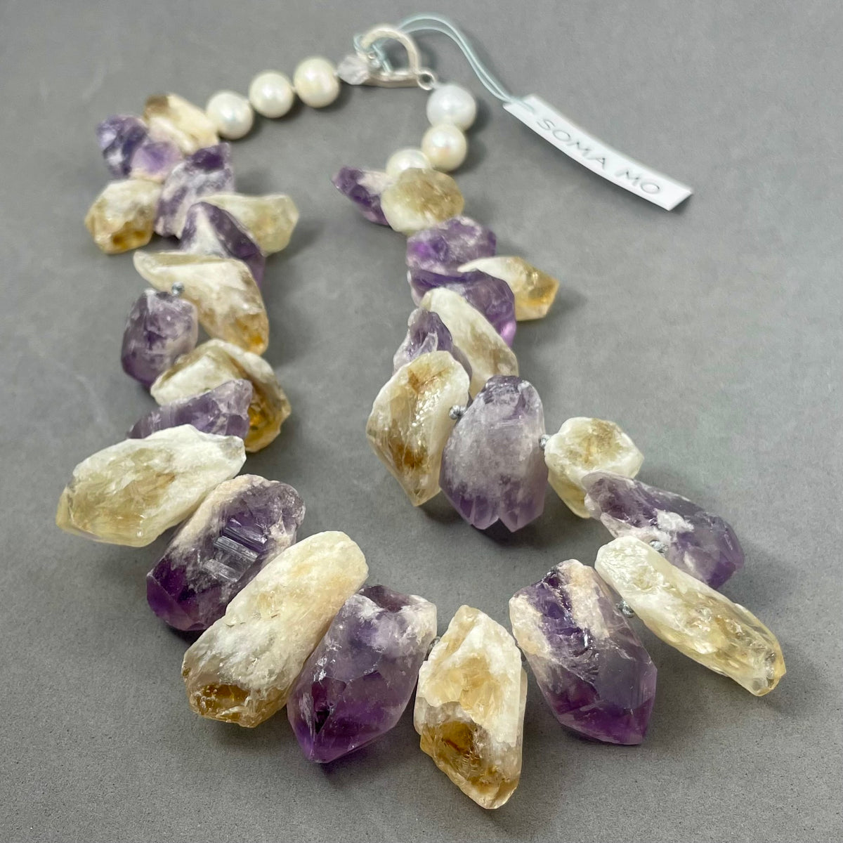 Raw Amethyst & Citrine Necklace