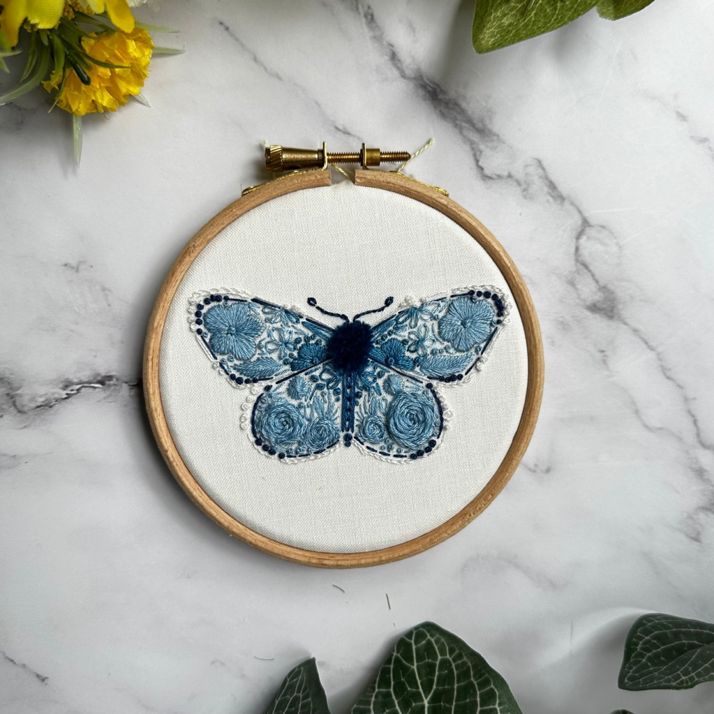 Mini Embroidery Kit - Karner Blue Butterfly