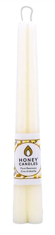 Pair of Beeswax 12" Taper Candles -  Pearl