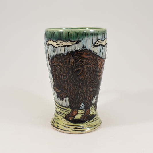 Tall Mug - Bison, Green