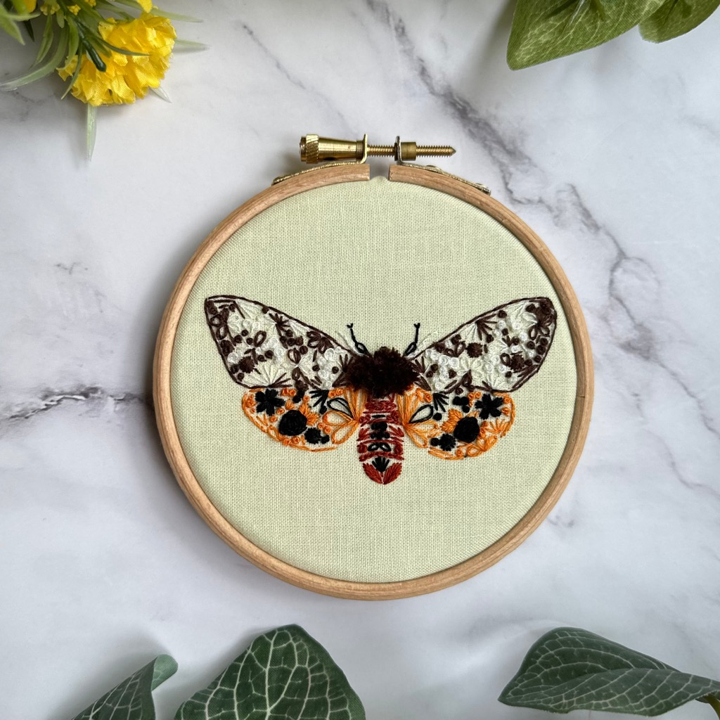 Mini Embroidery Kit- Garden Tiger Moth