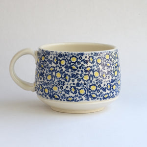 Blue Floral Round Mug