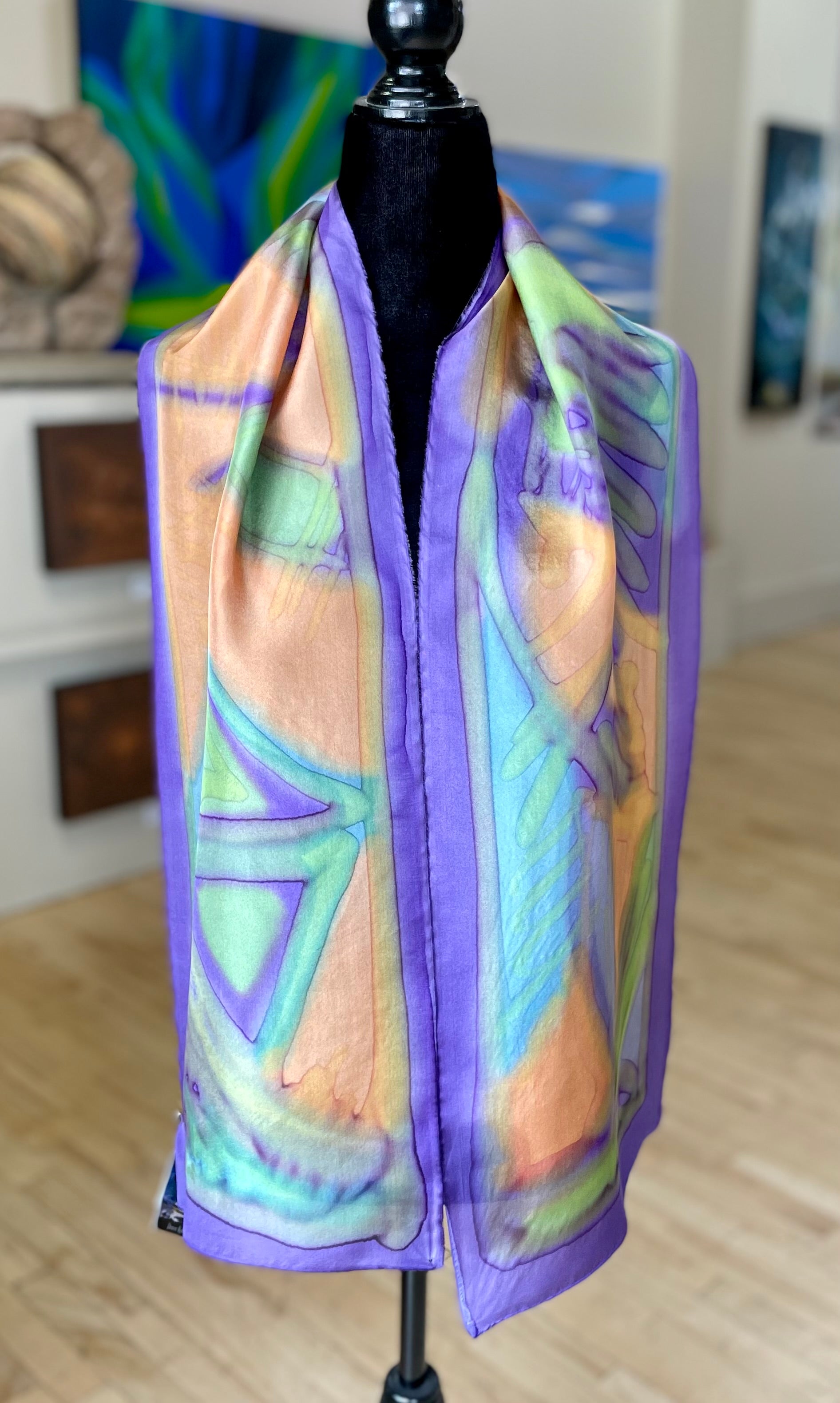 11" x 60 - 70" Silk Scarf