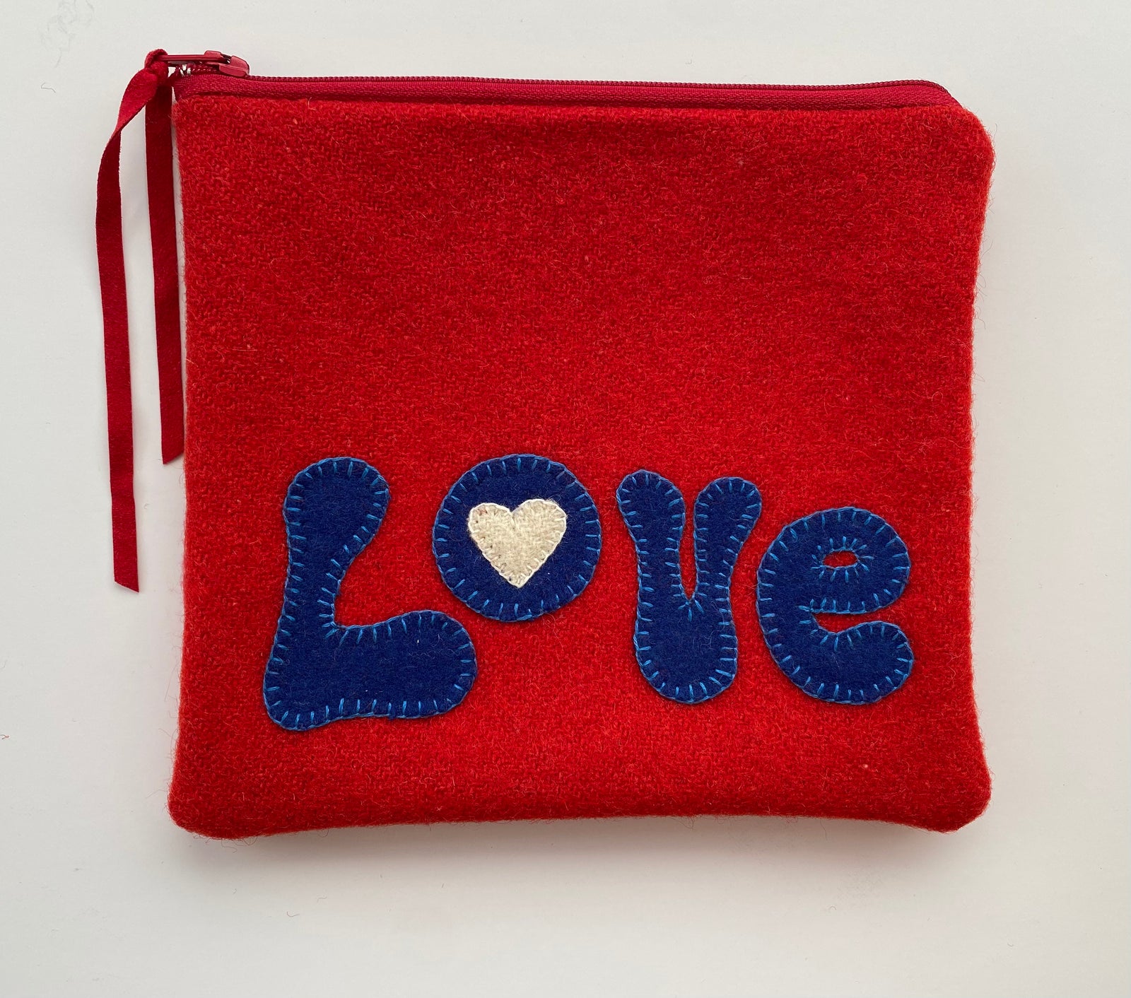 Red Love White Heart Pouch