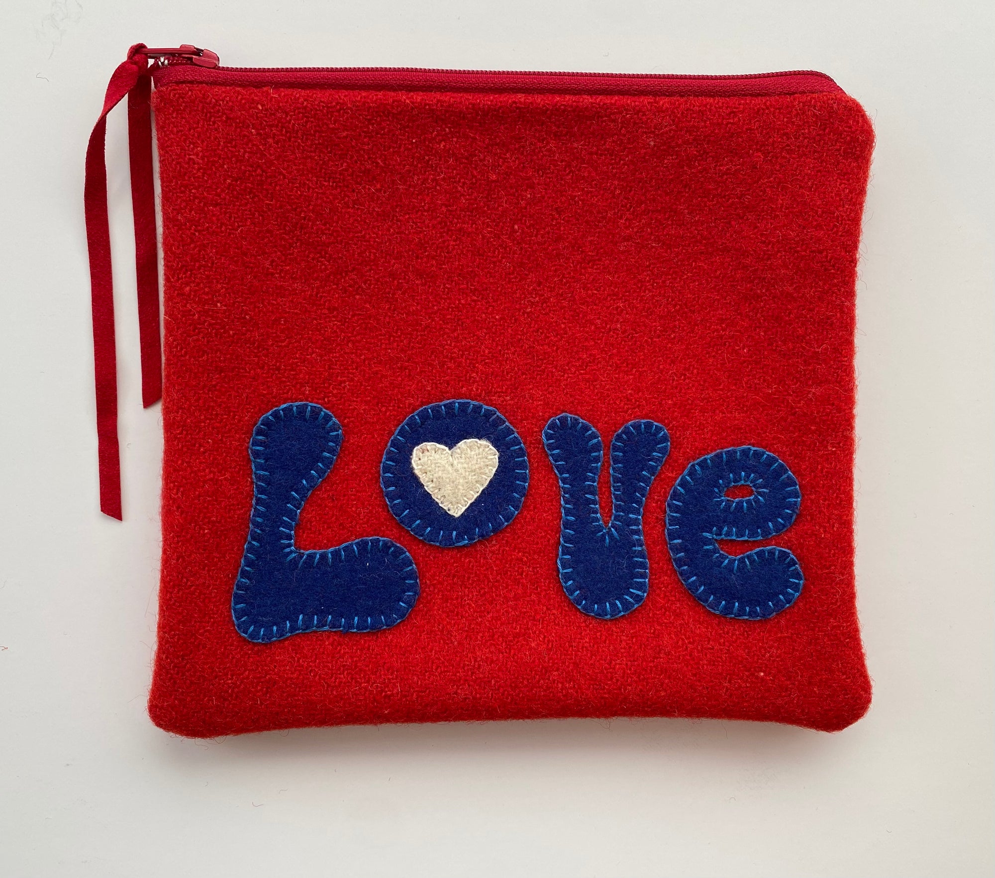 Red Love White Heart Pouch