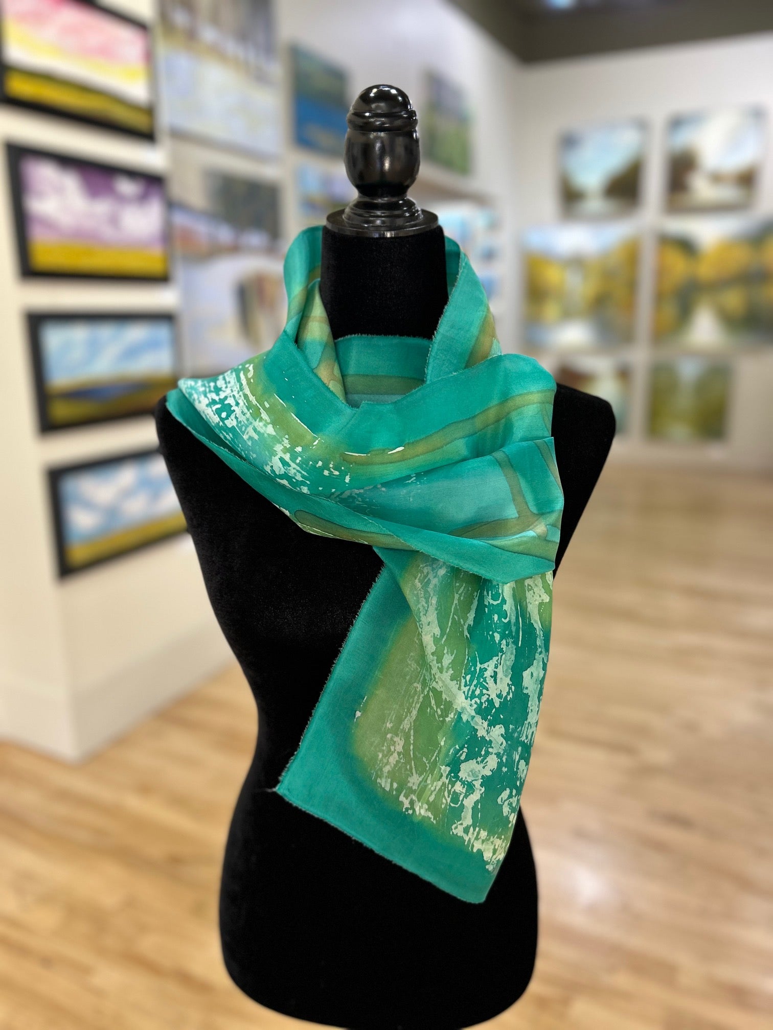 Batik Scarf - Spring Garden Greens