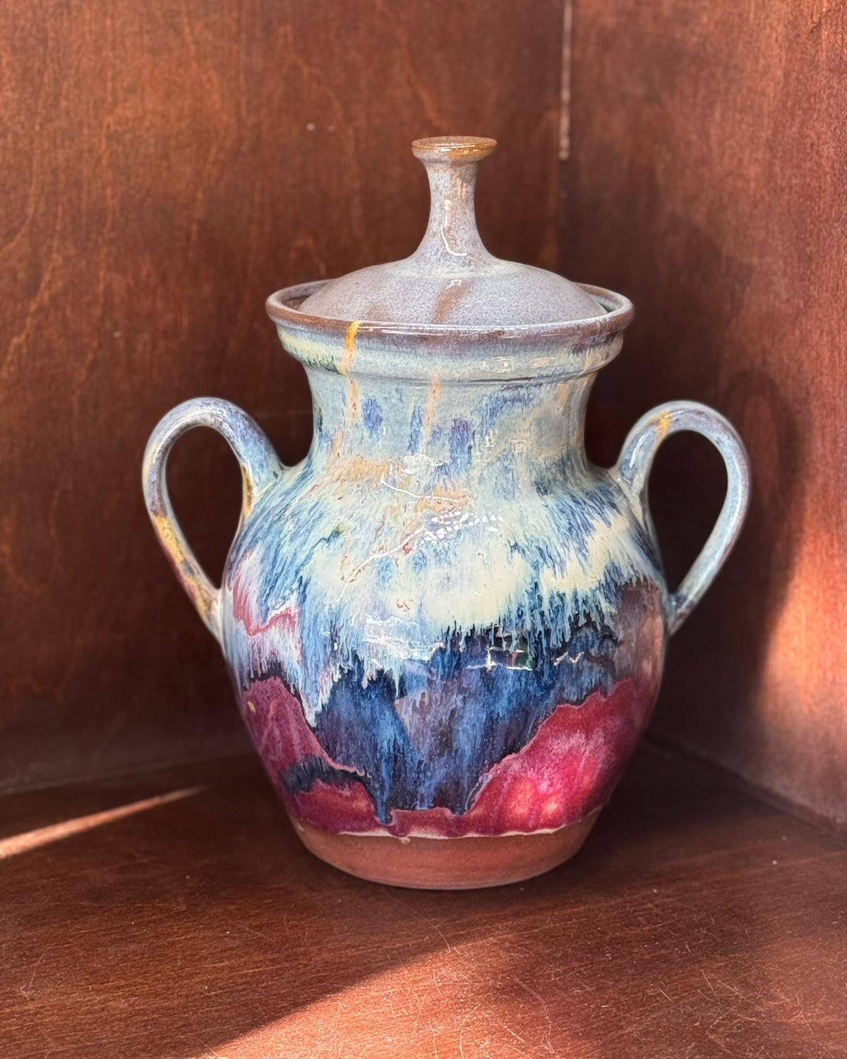 Large Lidded Jar Mountain Rose