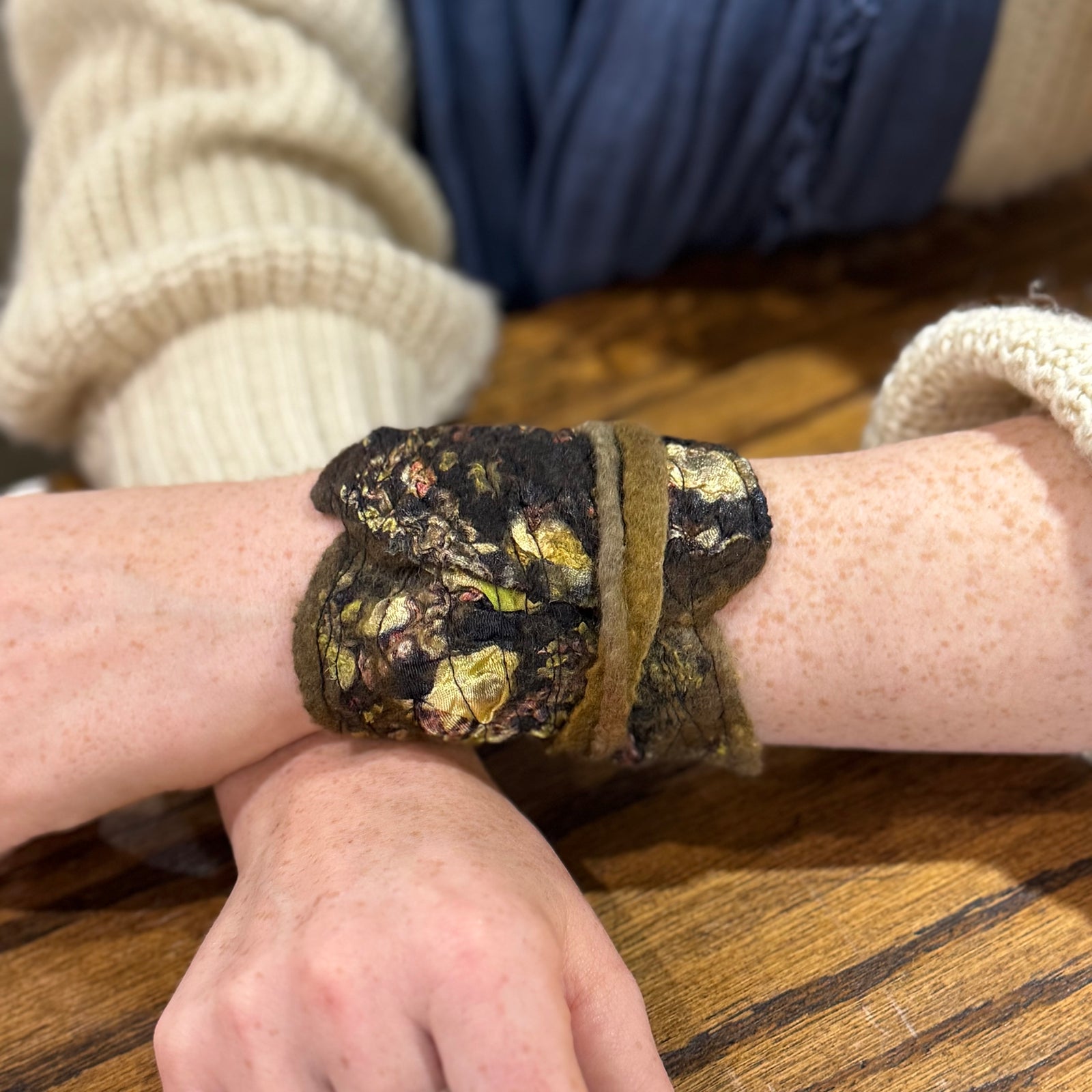 Handfelted wrap bracelet