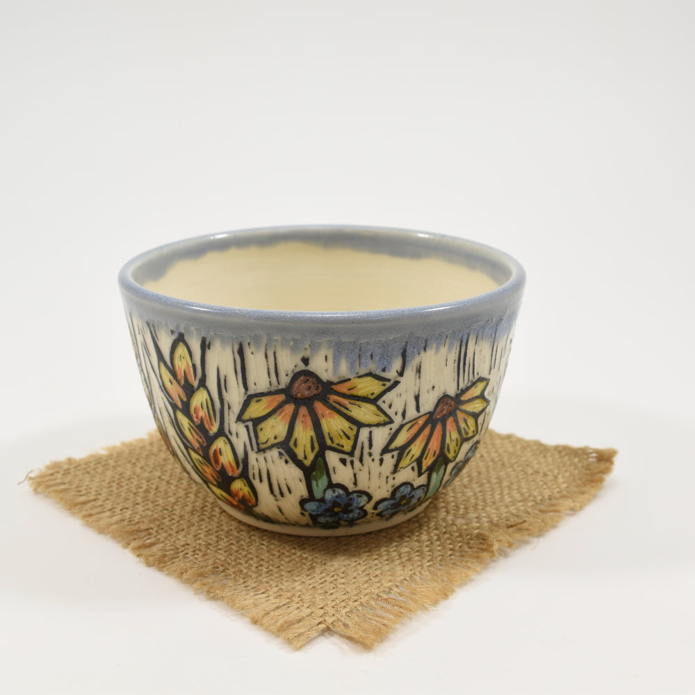 Small Bowl - Spring Flowers, light blue