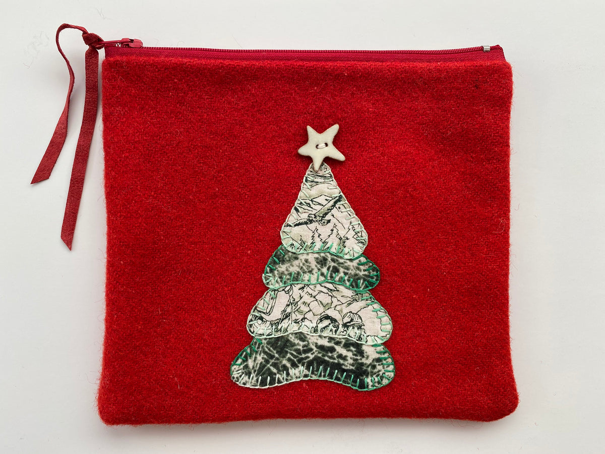 Red Pouch with Star Tree