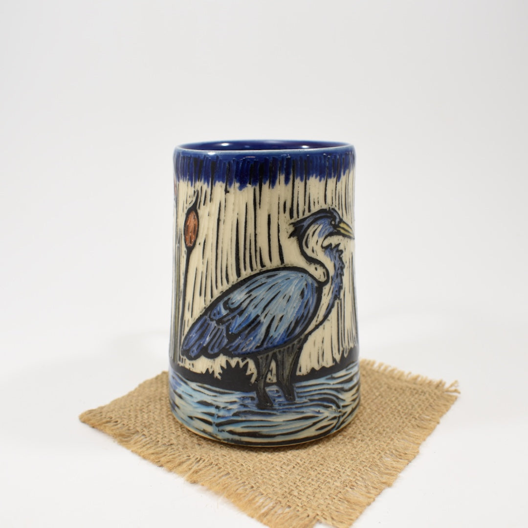 Mug - Blue Heron, Cobalt