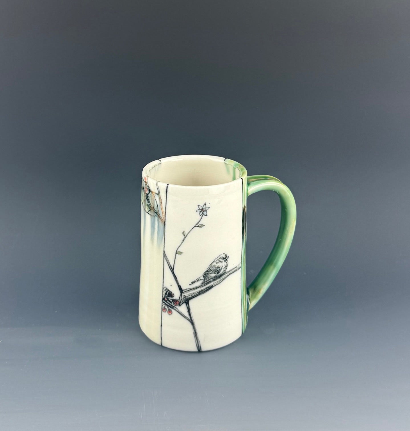 Botanical Mug with Bird