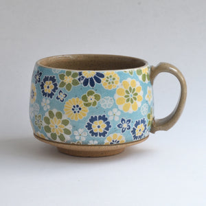Rustic Round Mug - Flower Power