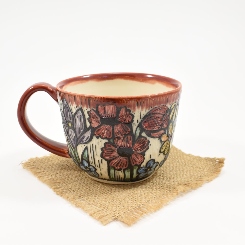 Teacup - Spring Flowers, red