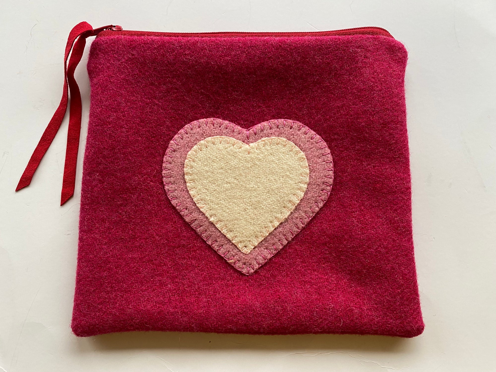 Pink Heart on Rose Pouch