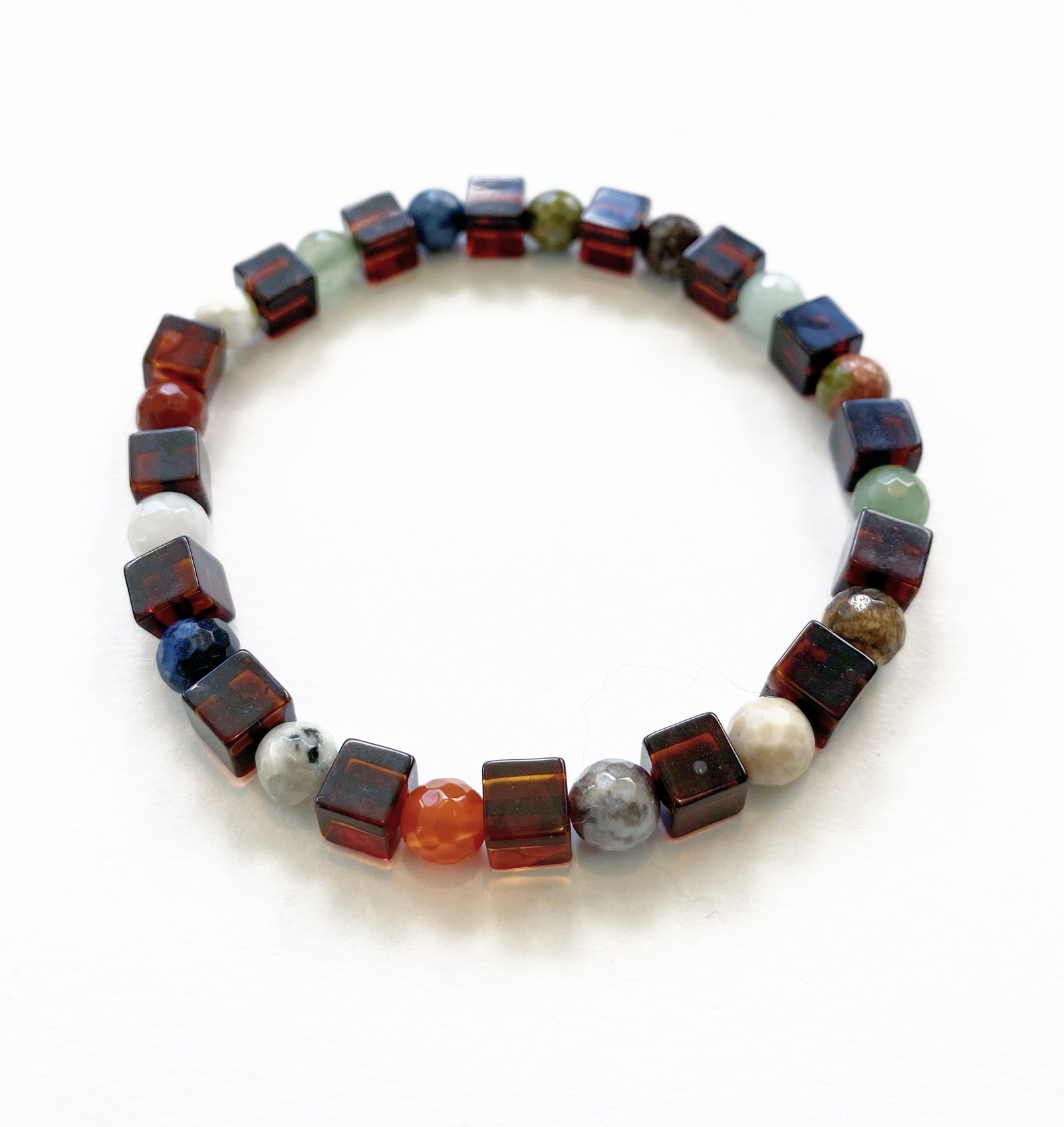 Bracelet- Amber & Agates