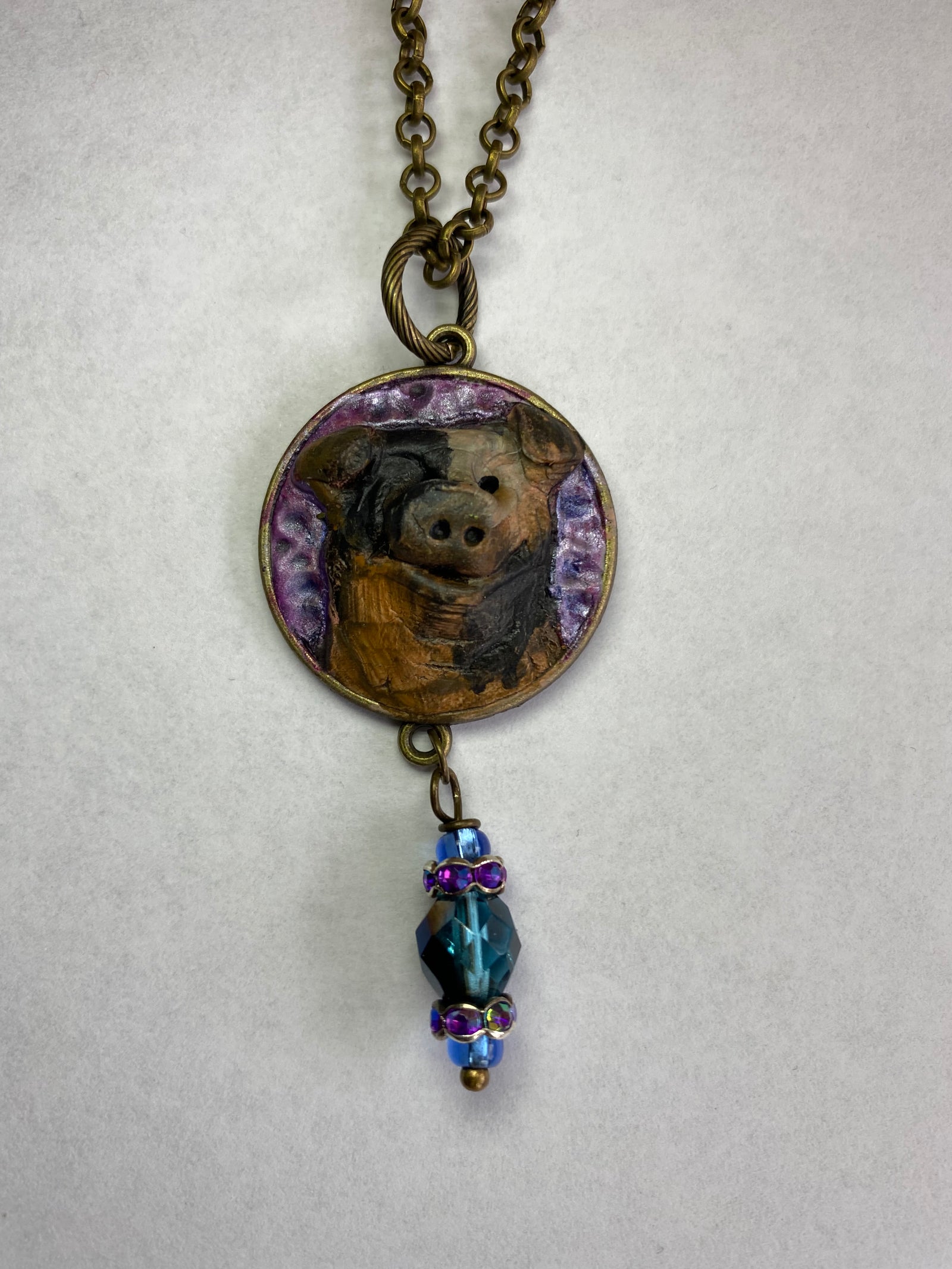 Necklace - Spotted Pig with Bobble