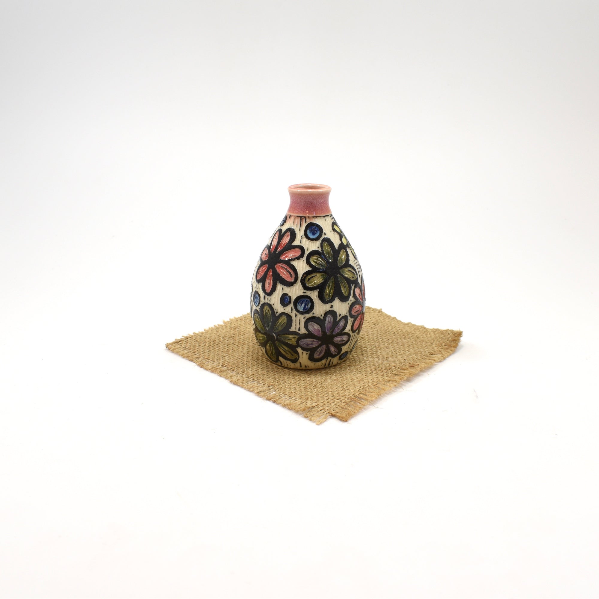 Bud Vase- Rainbow Daisy, Purple