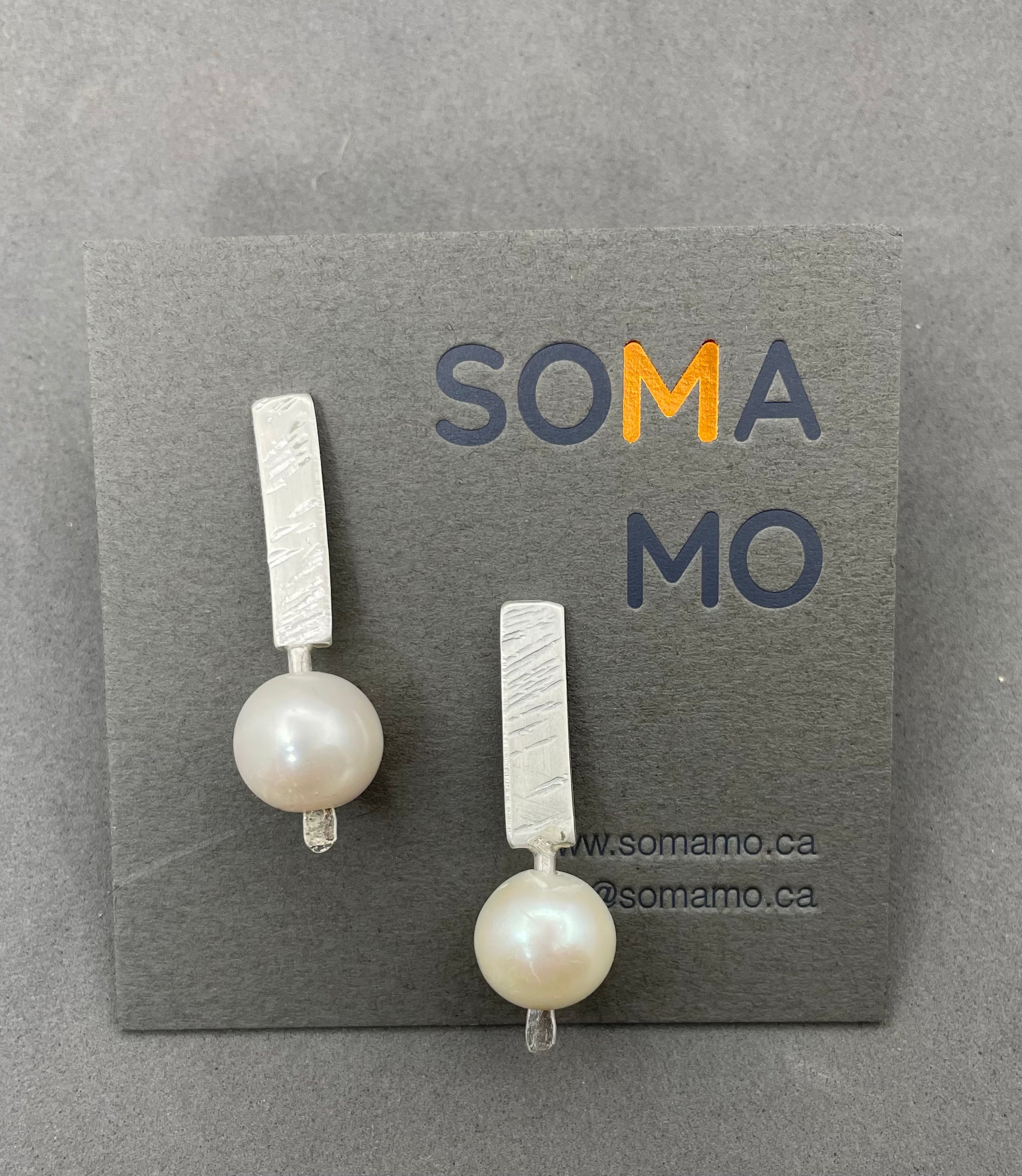 Earring, fine silver, sterling silver, pearl