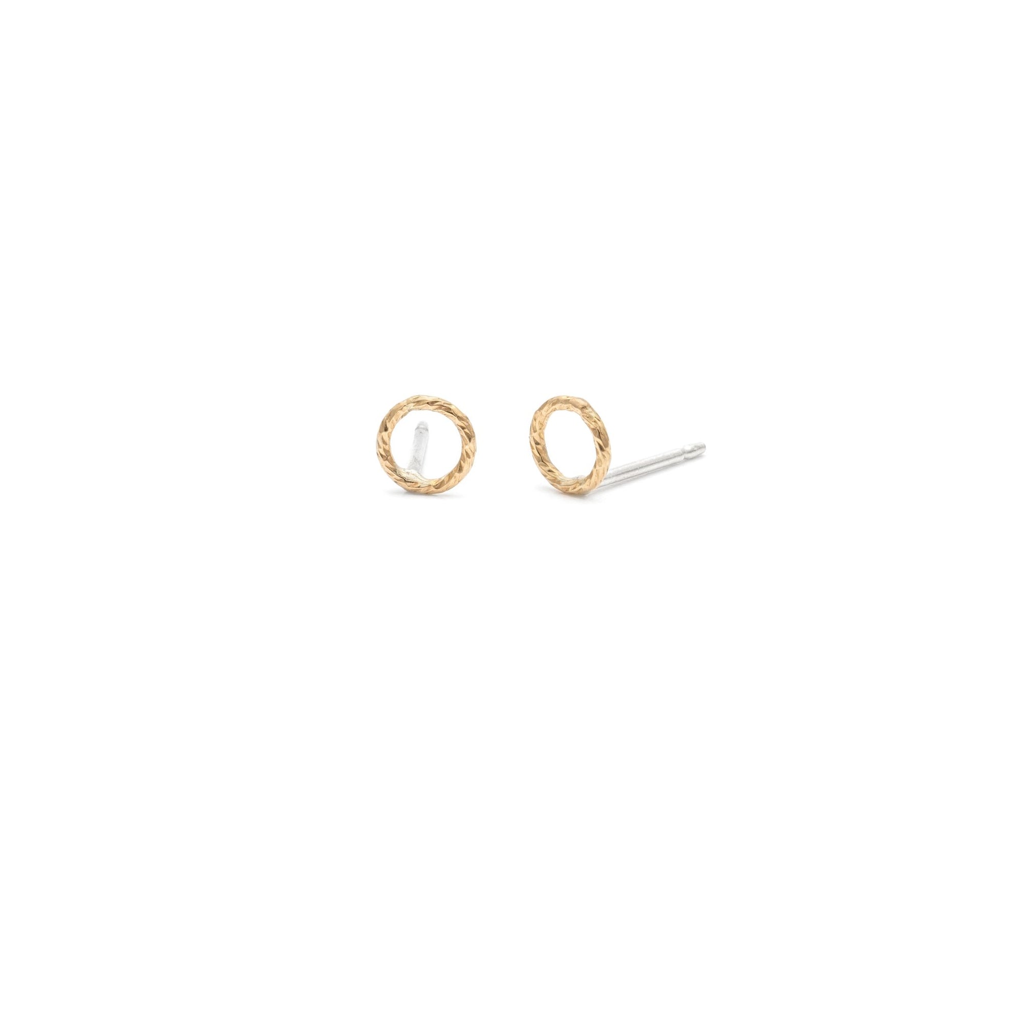 Tiny Gold Circle Studs