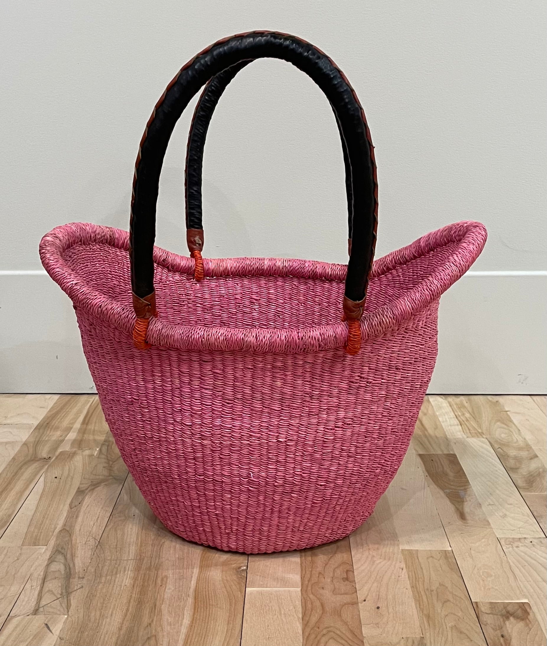L Dip-Dyed Nyariga Basket- Light Pink