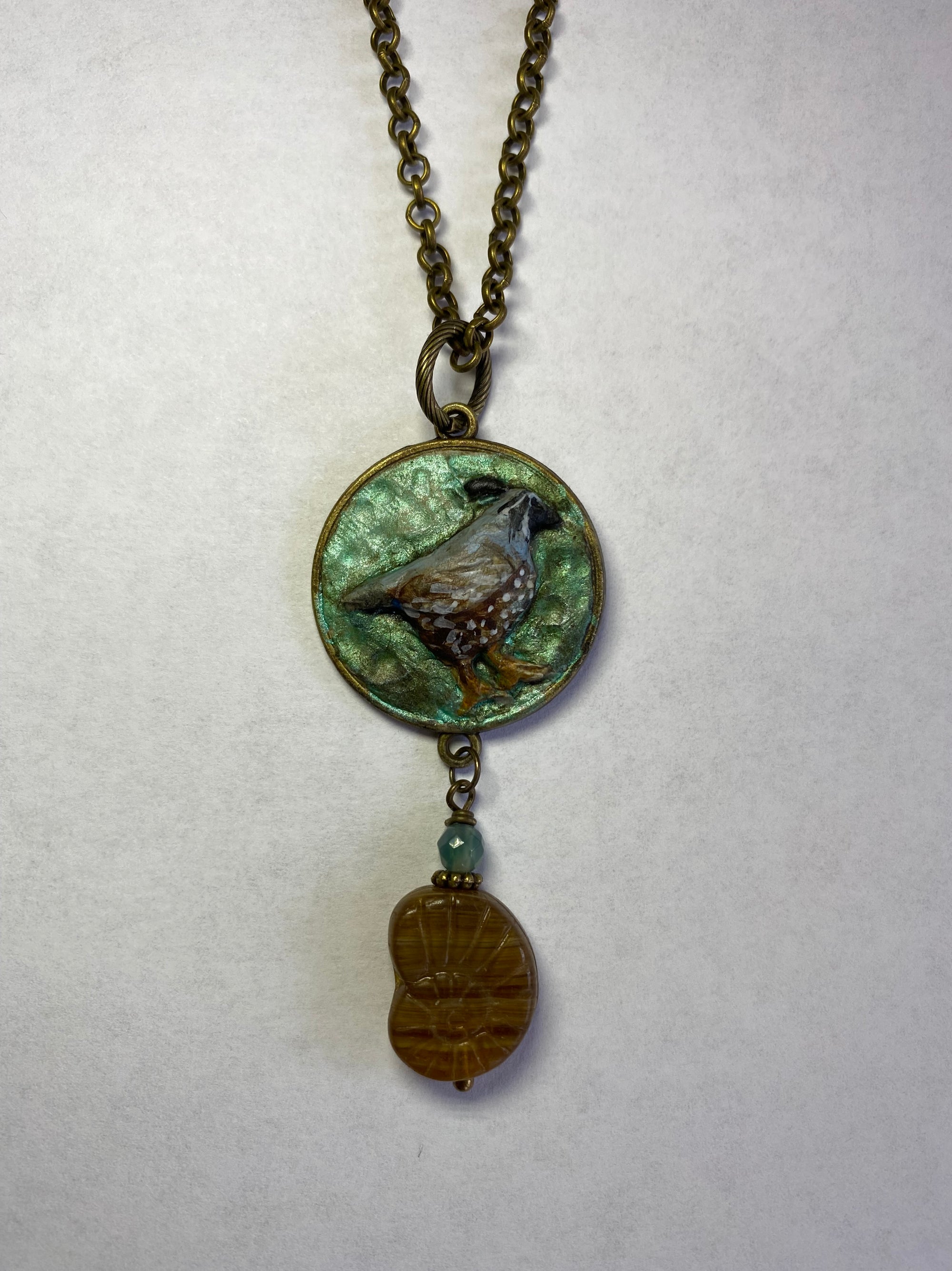 Necklace - Quail with Snail