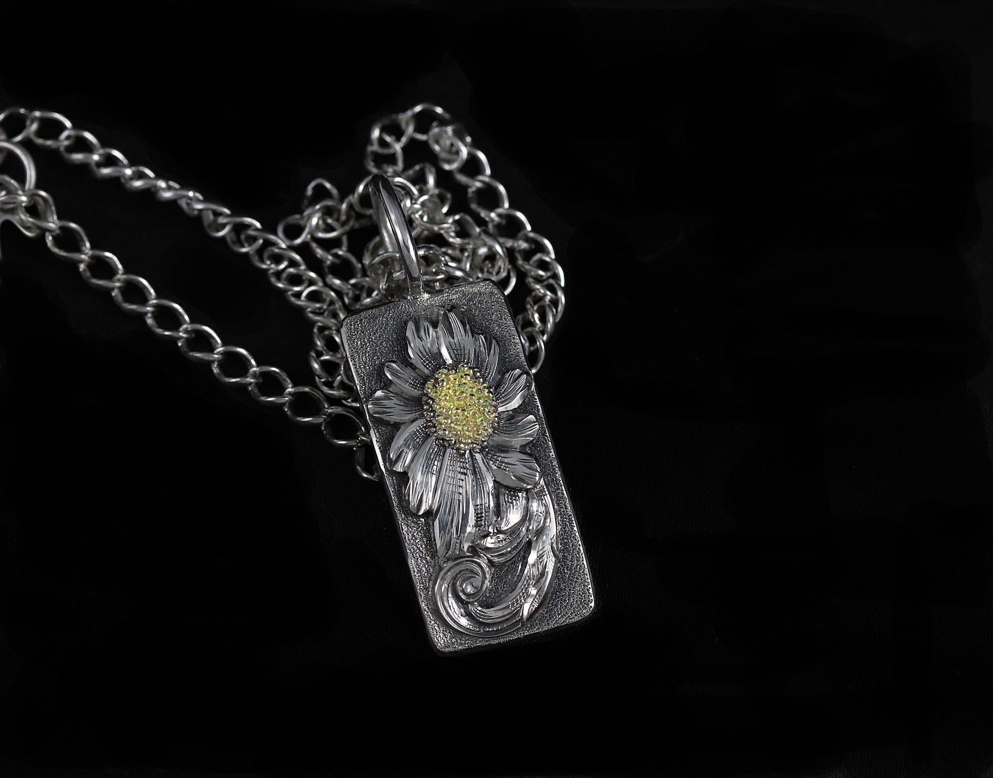 Rectangle Flower Pendant