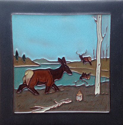 Cow Elk on Lake Tile