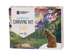 Cat Soapstone Carving Kit