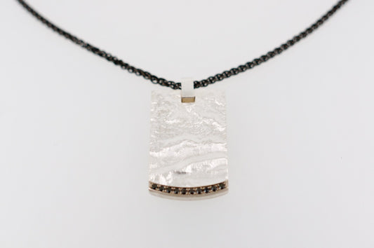 Sterling Silver Pendant with Black Diamonds