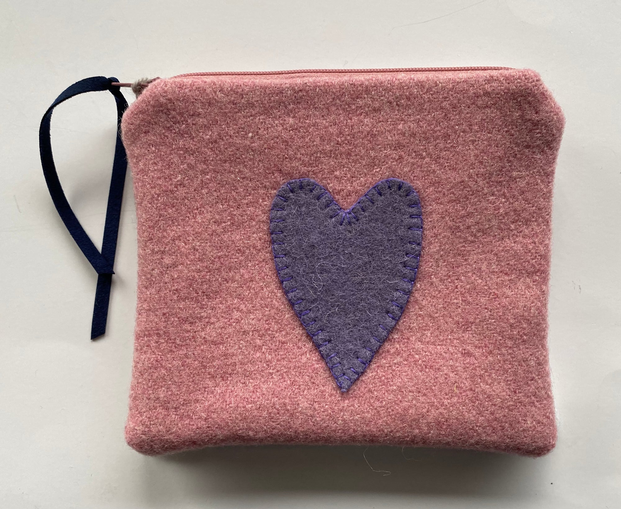 Pink Pouch with Purple Heart